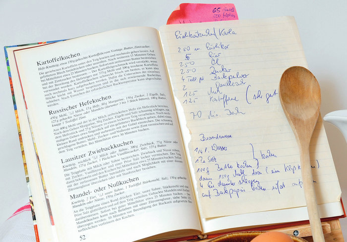 Ein handgeschriebenes Rezept (rechts) - Â© sonne Fleckl - Fotolia.com. 
