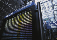 Anzeigetafel - Anzeigetafel an einem Flughafen