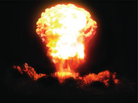 Bombenexplosion - Explosion einer Atombombe