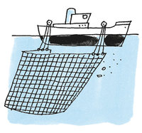 Fischernetz - Boot mit Fischernetz Fischernetz - Boot mit Fischernetz