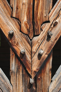 Holznagel - Holznägel in einer Holzkonstruktion