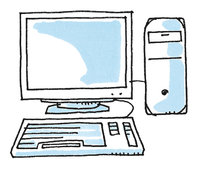 PC - PC mit Bildschirm und Tastatur PC - PC mit Bildschirm und Tastatur