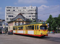 Straßenbahnwagen - Straßenbahn mit mehreren Wagen