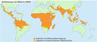 Verbreitung - Darstellung der Verbreitung von Malaria auf einer Karte Verbreitung - Darstellung der Verbreitung von Malaria auf einer Karte