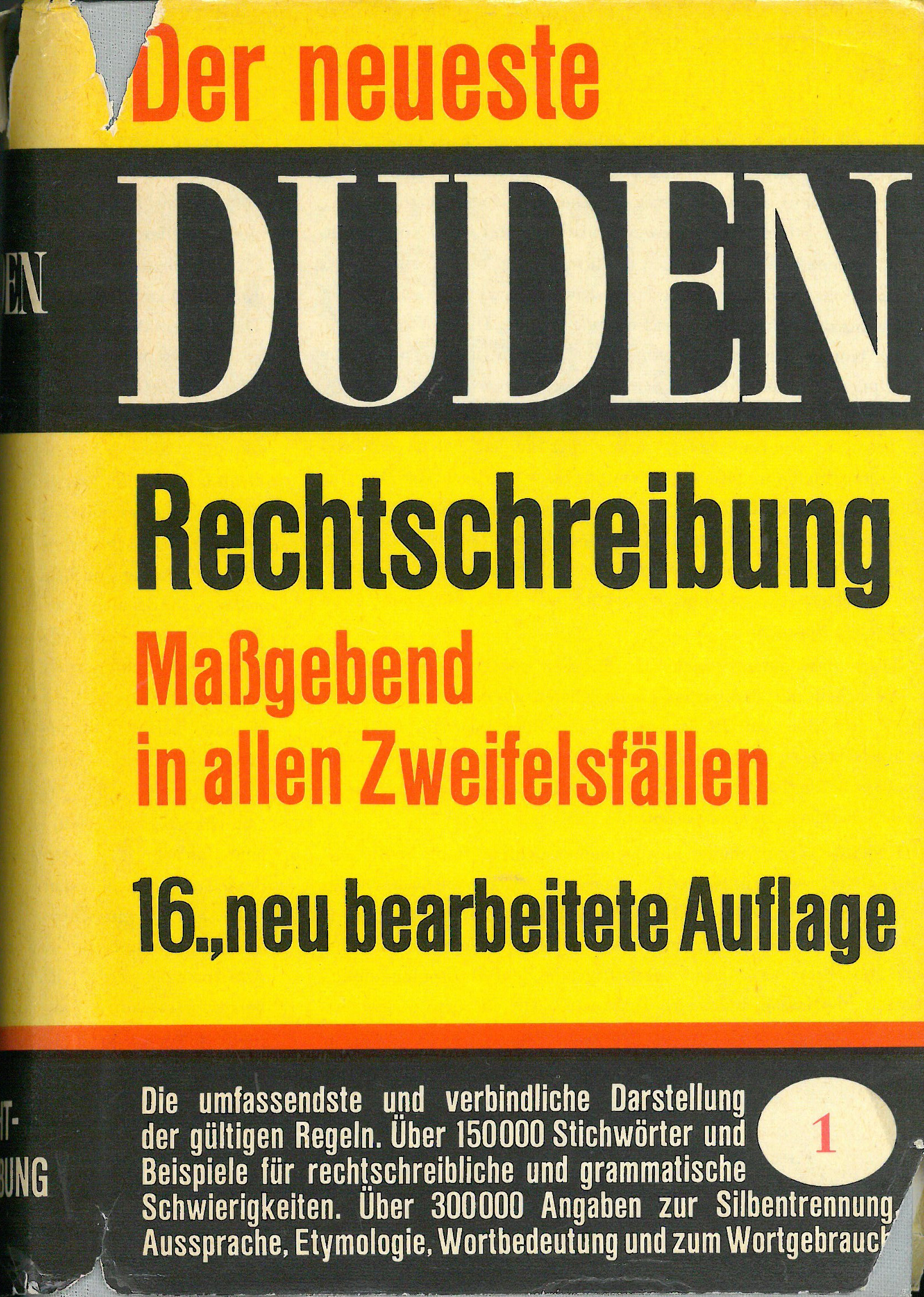 Buchcover Duden von 1967 BRD Buchcover Duden von 1967 BRD