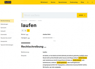 Screenshot: Wörterbuchseite auf duden.de